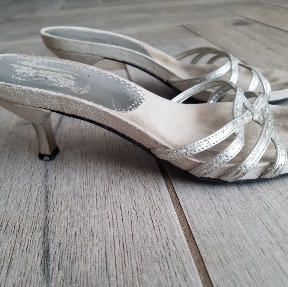 Franco Sarto silver heels